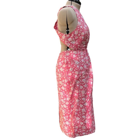 J. Crew (18 - NWT) Twist-Back Midi Dress  - Tossed Floral - Pink and White - Picture 8 of 10